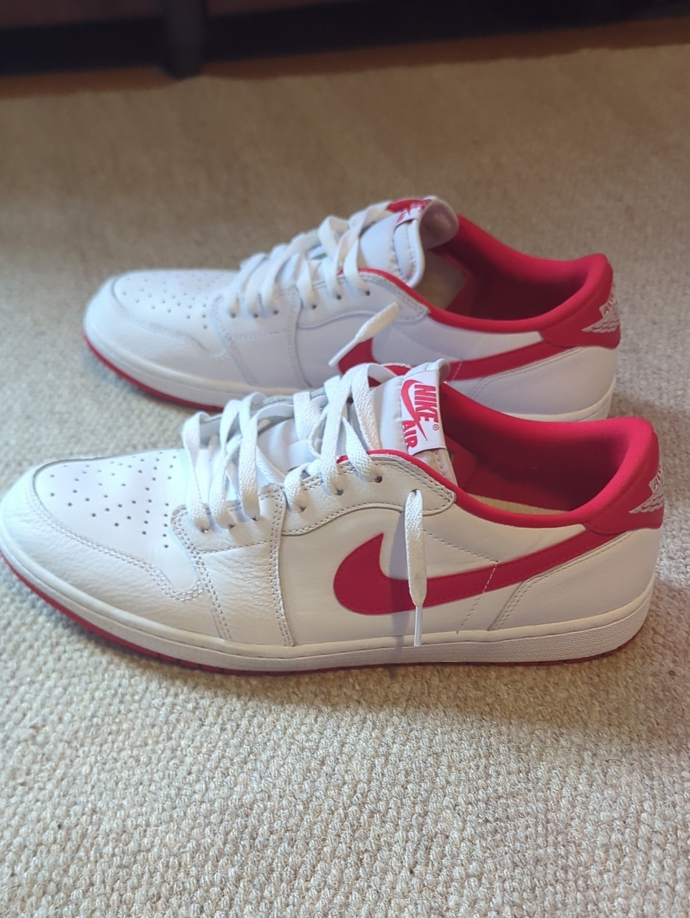 Nike Air Jordan 1 Retro Low OG sneakers White/University Red Sz14 CZ0790-161